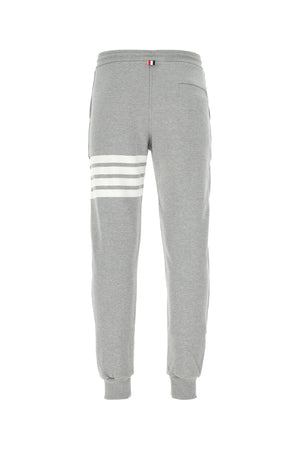 THOM BROWNE Melange Grey Cotton Joggers for Men