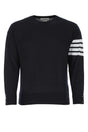 THOM BROWNE Classic Navy Blue Wool Sweater for Men