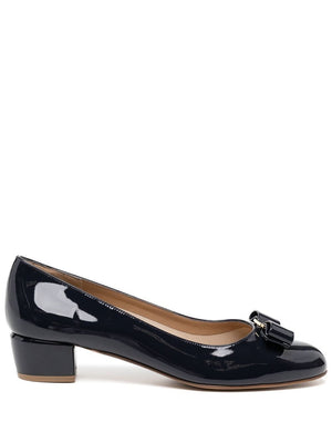 FERRAGAMO Elegant Blue Leather Pumps for Women