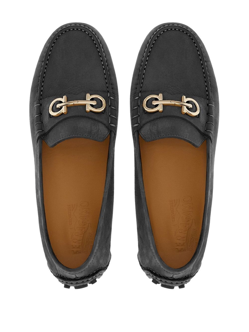 FERRAGAMO Gancini Hook Leather Loafers