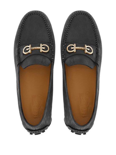 FERRAGAMO Gancini Hook Leather Loafers