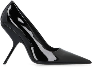 Ferragamo Elegant Patent Leather Pointy Toe Stiletto Pumps