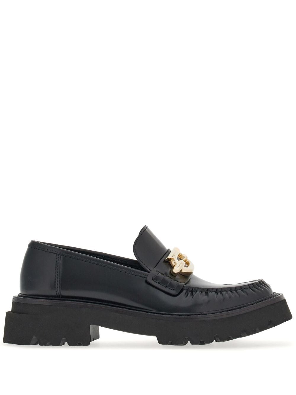 FERRAGAMO Stylish Gancio Hook Leather Loafers for Women