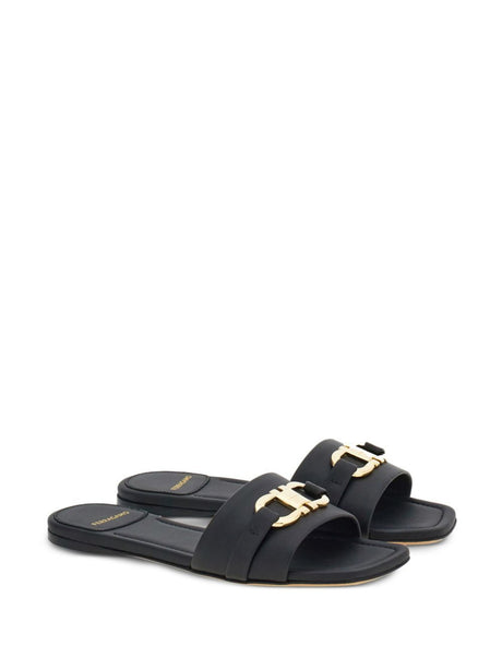 FERRAGAMO Flat Gancini Hook Slide Sandals for Women