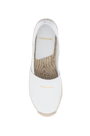 FERRAGAMO Luxurious White Leather Espadrilles for Women