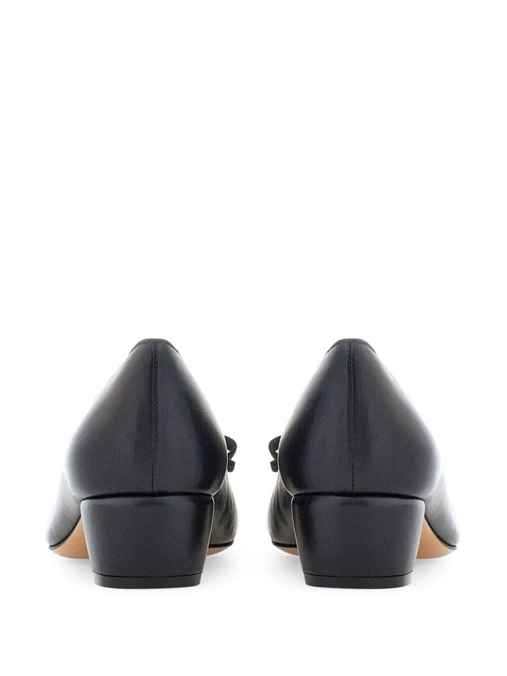 FERRAGAMO Elegant Bow Pumps | Classic Black Leather Sandals for Women | FW24 Collection