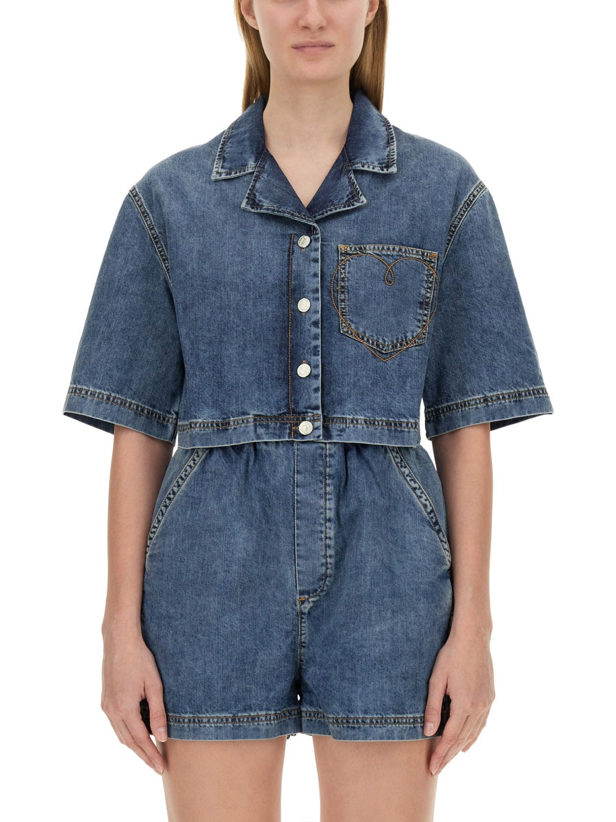 MOSCHINO JEANS Cropped Cotton Shirt for Women