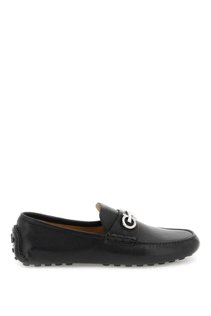 FERRAGAMO Gancini Hook Loafers for Men in Black Calfskin - FW23 Collection