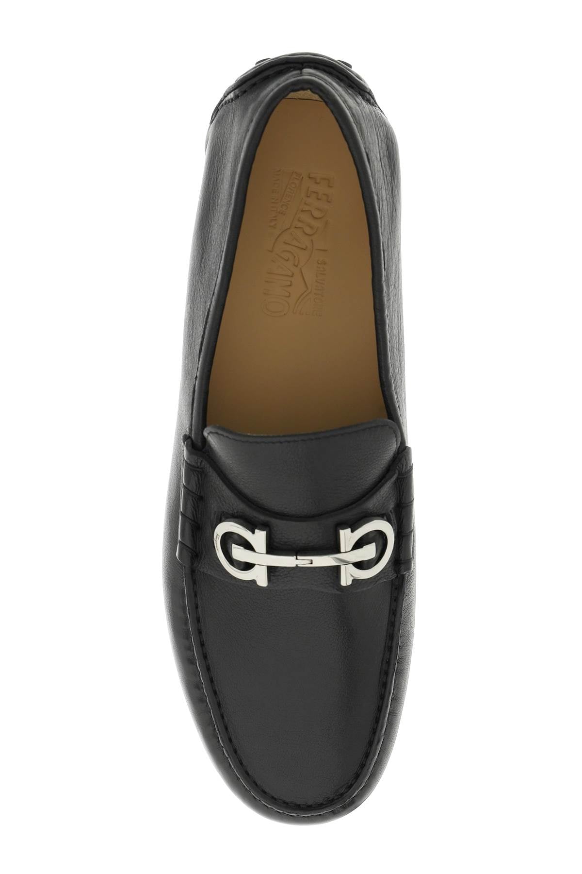 FERRAGAMO Gancini Hook Loafers for Men in Black Calfskin - FW23 Collection