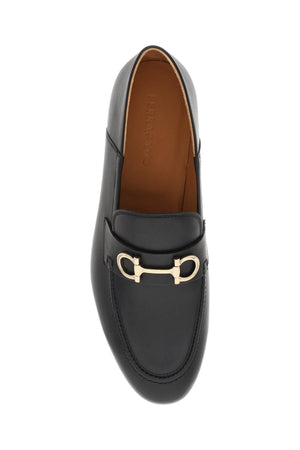 Ferragamo Elegant Gancini Gold Hook Loafers