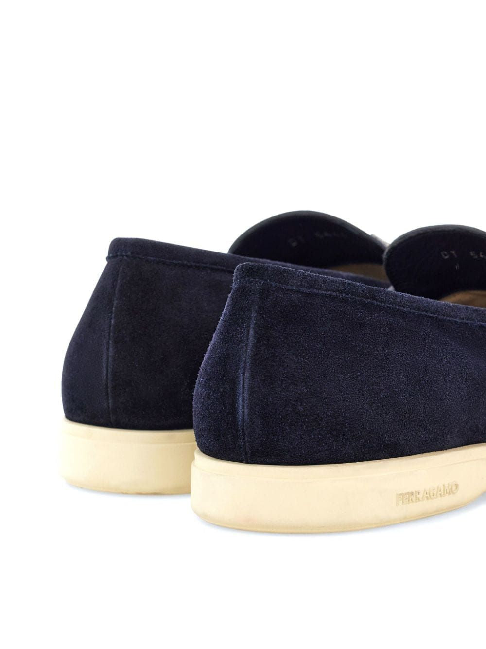 FERRAGAMO Cosimo Navy Suede Moccasins