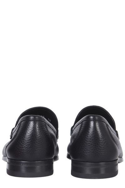 FERRAGAMO Classic Leather Loafers with Signature Buckle - EEE