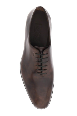 FERRAGAMO Shiny Leather Oxford Lace-Ups for Men