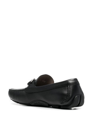 FERRAGAMO Leather Horsebit Driver Loafers