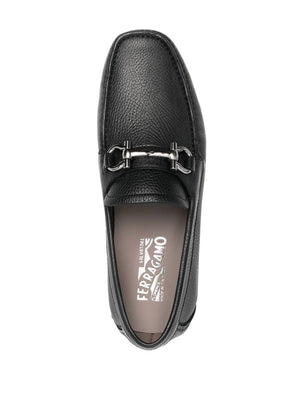 FERRAGAMO Leather Horsebit Driver Loafers