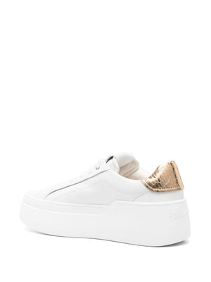 FERRAGAMO White Leather Platform Sneakers for Women