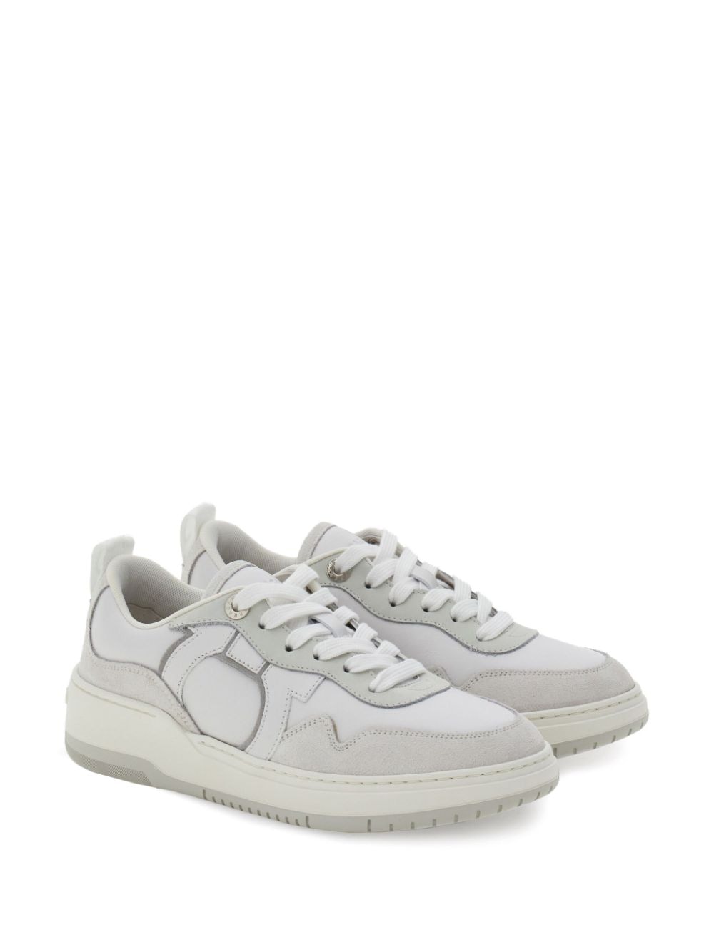 FERRAGAMO Chic Leather Gancini Hook Sneakers for Women