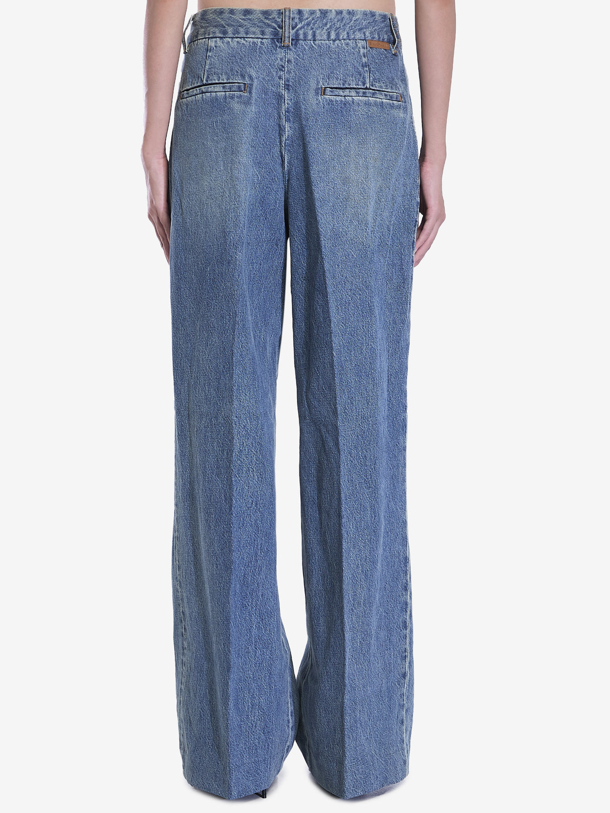 ZIMMERMANN Straight-Leg Pleated Cotton Denim Jeans