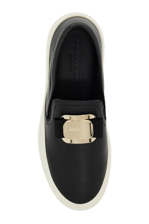 FERRAGAMO Elegant Vara Plate Slip-On Sneakers