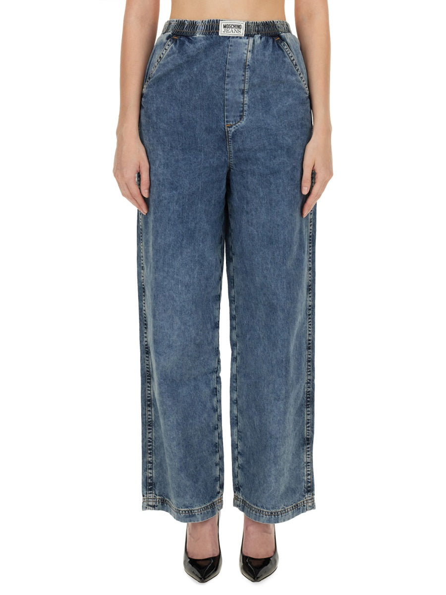 MOSCHINO JEANS Wide Leg Cotton Jeans for Women - Size 27