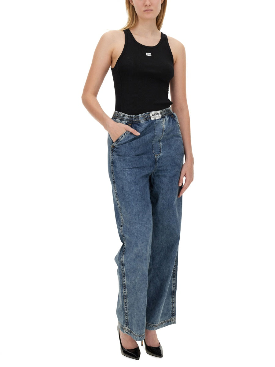 MOSCHINO JEANS Wide Leg Cotton Jeans for Women - Size 27