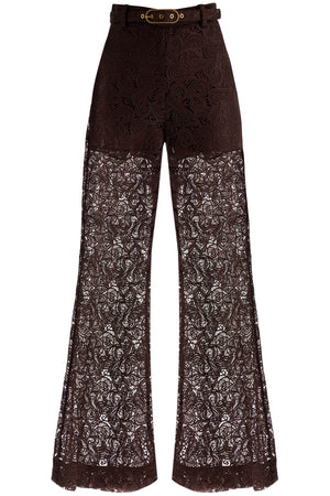 ZIMMERMANN High-Waisted Flared Lace Pants for Women - Size 0