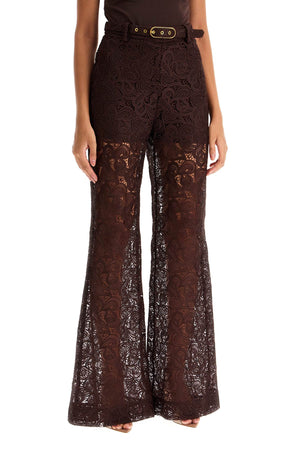 ZIMMERMANN High-Waisted Flared Lace Pants for Women - Size 0