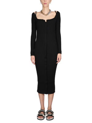 PHILOSOPHY DI LORENZO SERAFINI Elegant Midi Dress with Concealed Front Closure