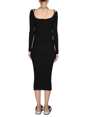 PHILOSOPHY DI LORENZO SERAFINI Elegant Midi Dress with Concealed Front Closure