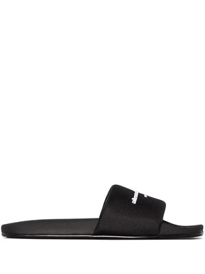 ALEXANDER WANG Raffia Pool Slide Sandals with 2cm Heel Height