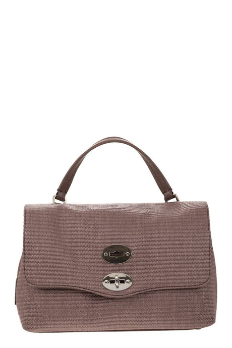 ZANELLATO Versatile Beige Shoulder Bag with Raffia and Leather Combination