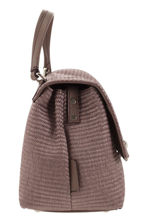 ZANELLATO Versatile Beige Shoulder Bag with Raffia and Leather Combination