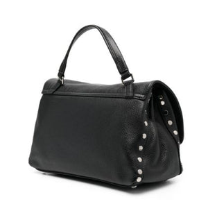 ZANELLATO Pebbled Leather Handbag with Flip-Lock Closure and Top Handle