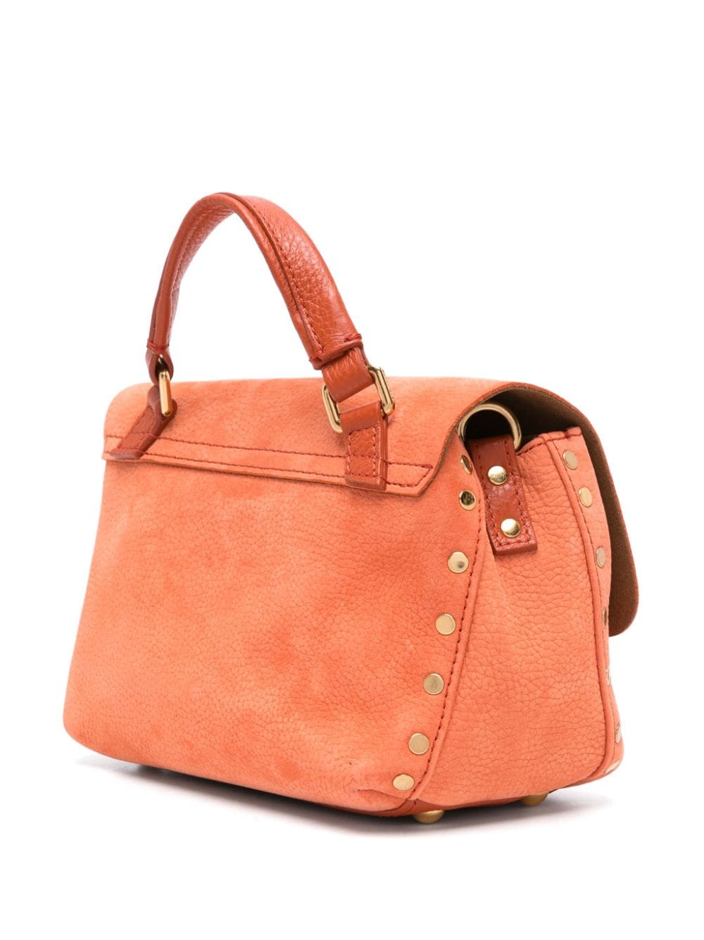 ZANELLATO Chic Orange Suede Studded Mini Handbag