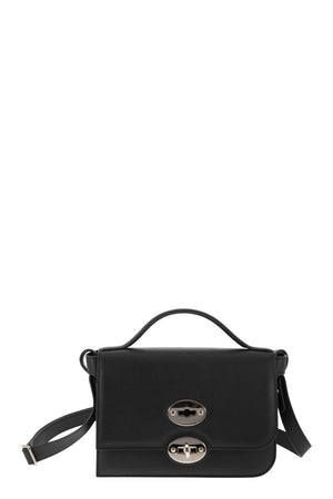 ZANELLATO Square Minimalist Bordeaux Handbag with Detachable Strap - FW23