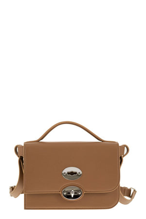 ZANELLATO Square Minimalist Bordeaux Handbag with Detachable Strap - FW23