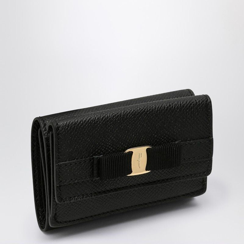 FERRAGAMO Mini Continental Wallet with Logo Bow