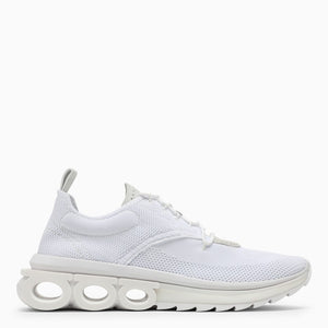 FERRAGAMO White Knit Trainer for Men - SS23 Collection