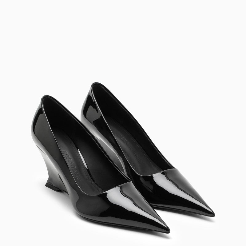 FERRAGAMO Black Patent Leather Pumps for Women - FW23 Season