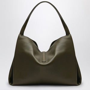 FERRAGAMO Large Olive Green Leather Tote Handbag