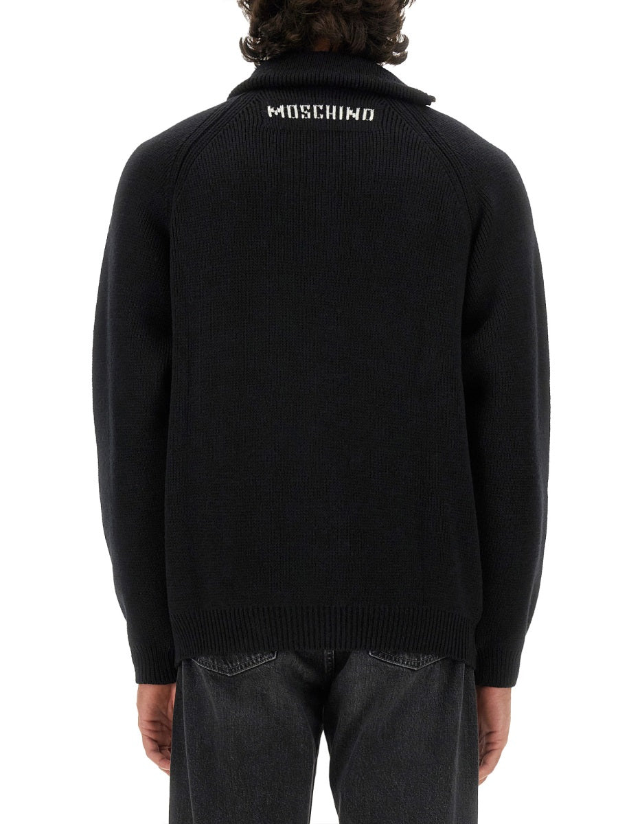 MOSCHINO COUTURE Regular Fit Wool Pullover - Size L