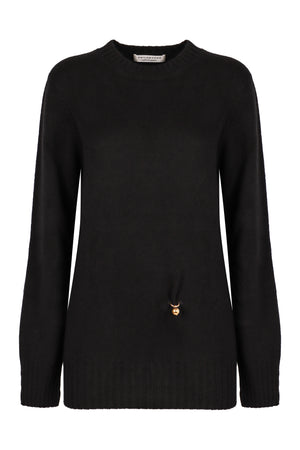 PHILOSOPHY DI LORENZO SERAFINI Luxurious Wool-Cashmere Sweater with Gold-Tone Accent