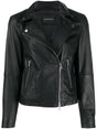 EMPORIO ARMANI Black Leather Biker Jacket - FW23 Collection