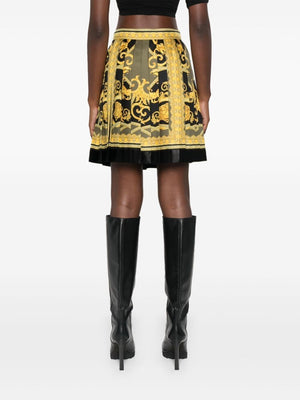 VERSACE Silk Pleated Mini Skirt