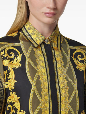 VERSACE Elegant Baroque Silk Blouse