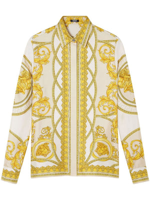 VERSACE Baroque Print Silk Shirt for Women