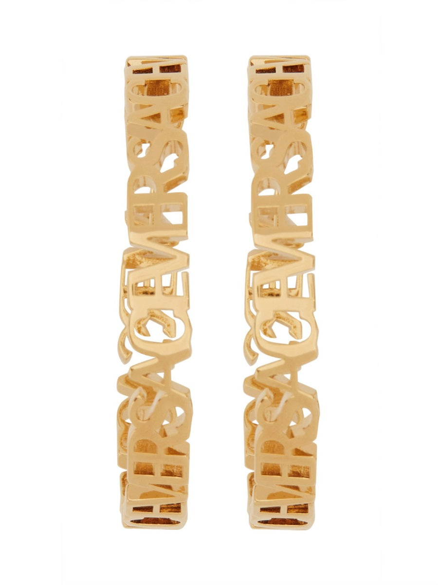 VERSACE Elegant Logo Hoop Earrings