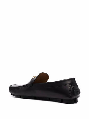 VERSACE Medusa Emblem Leather Loafers