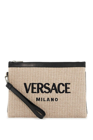 VERSACE Mini Raffia Pouch Handbag