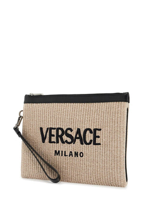 VERSACE Mini Raffia Pouch Handbag